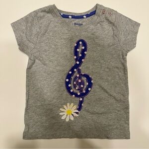 Mini Boden Music Note Appliqué Tee